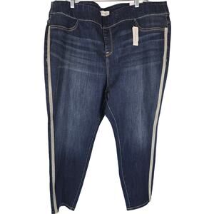 Lane Bryant Signature Fit Jeggings Mid Rise Bling Sides Jeans 28P NWT